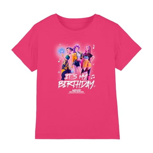 K-Pop Demon Hunters Unisex Kids Huntrix It's My Birthday Group T-Shirt, Hot Pink, 3-4 Jahre von K-Pop Demon Hunters