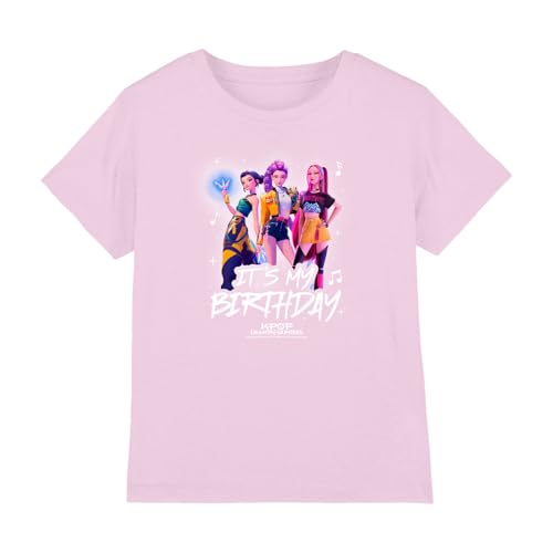K-Pop Demon Hunters Unisex Kids Huntrix It's My Birthday Group T-Shirt, Pink, 7-8 Years von K-Pop Demon Hunters