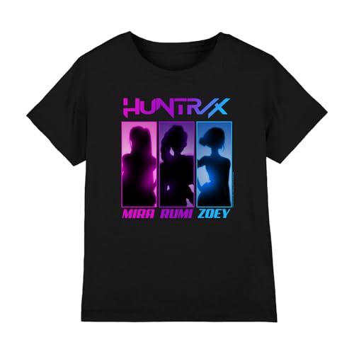 K-Pop Demon Hunters Unisex Kids Huntrix Spotlights T-Shirt, Black, 7-8 Years von K-Pop Demon Hunters