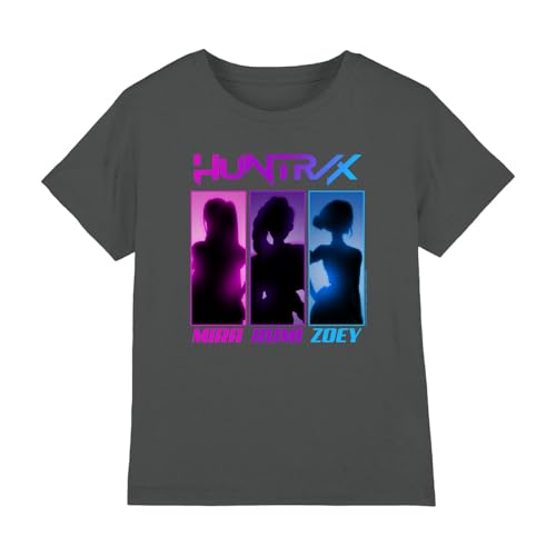 K-Pop Demon Hunters Unisex Kids Huntrix Spotlights T-Shirt, Charcoal, 3-4 Years von K-Pop Demon Hunters