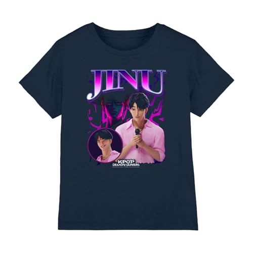 K-Pop Demon Hunters Unisex Kids Jinu Bootleg T-Shirt, Navy, 3-4 Years von K-Pop Demon Hunters