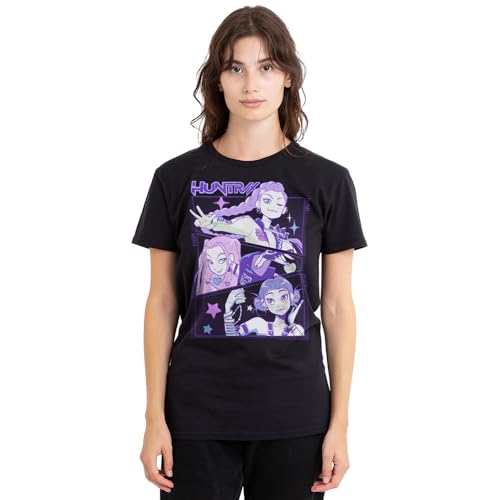 K-Pop Demon Hunters Women's Anime Huntrix Huntr/X Ladies, Black T-Shirt, Large von K-Pop Demon Hunters
