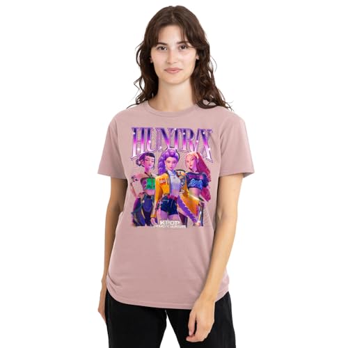 K-Pop Demon Hunters Women's Huntrix Bootleg Ladies, Pink, Small T-Shirt von K-Pop Demon Hunters