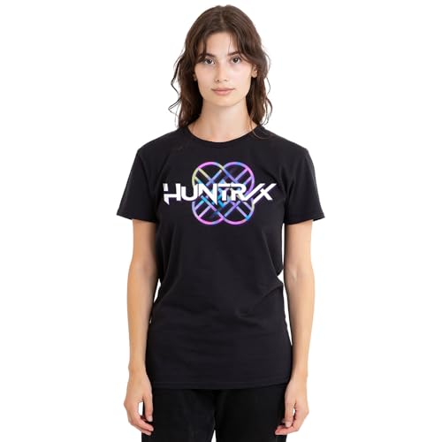 K-Pop Demon Hunters Women's Huntrix Huntr/X Pastel Logo Ladies, Black T-Shirt, Medium von K-Pop Demon Hunters