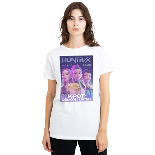 K-Pop Demon Hunters Women's Huntrix Huntr/X World Tour Billboard Ladies T-Shirt, White, Small von K-Pop Demon Hunters