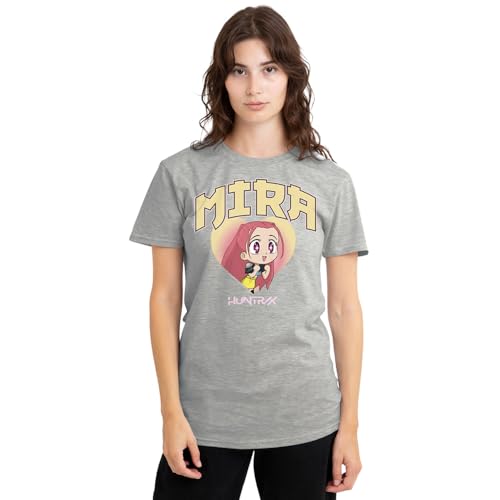 K-Pop Demon Hunters Women's Kpop Demon Hunters Huntrix Mira Collegic Ladies T-Shirt, Heather Grey, Large von K-Pop Demon Hunters