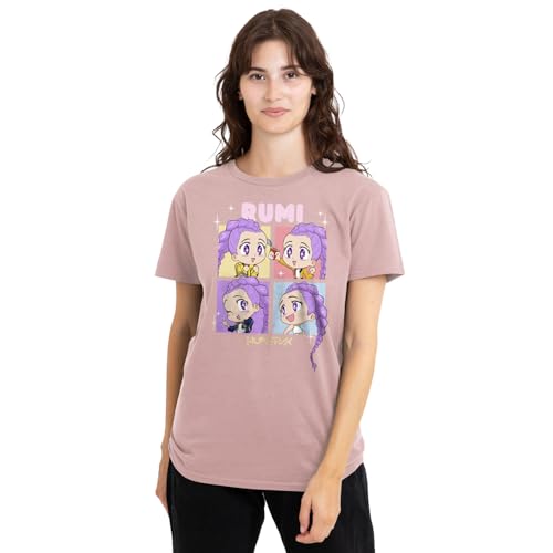 K-Pop Demon Hunters Women's Kpop Demon Hunters Huntrix Rumi Chibi Boxes Ladies T-Shirt, Powder Rose, XXL von K-Pop Demon Hunters