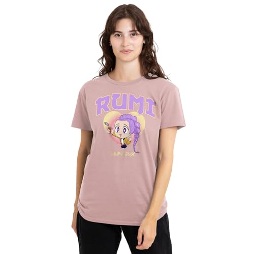 K-Pop Demon Hunters Women's Kpop Demon Hunters Huntrix Rumi Collegic Ladies T-Shirt, Powder Rose, XXL von K-Pop Demon Hunters