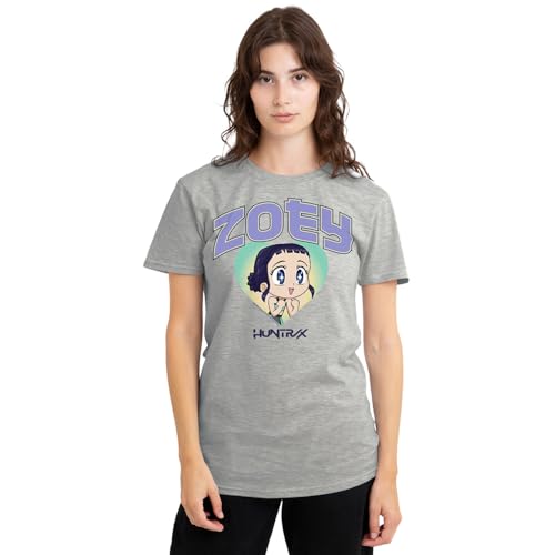 K-Pop Demon Hunters Women's Kpop Demon Hunters Huntrix Zoey Collegic Ladies T-Shirt, Heather Grey, Large von K-Pop Demon Hunters