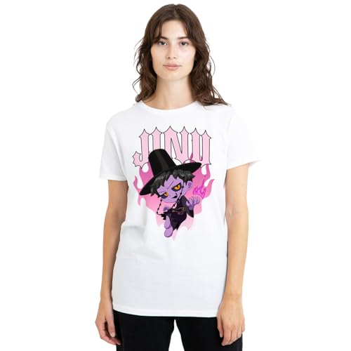 K-Pop Demon Hunters Women's Kpop Hunters Jinu Demon Heart Flames Ladies T-Shirt, White, Medium von K-Pop Demon Hunters