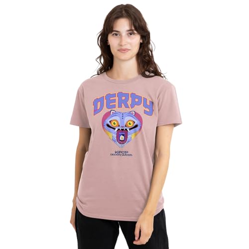 Kpop Demon Hunters Derpy Collegic Ladies T Shirt, Powder Rose, XX-Large von K-Pop Demon Hunters