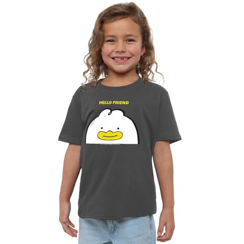 Kpop Demon Hunters - Hello Friend Derpy Letter Kids T Shirt, Charcoal, 5-6 von K-Pop Demon Hunters