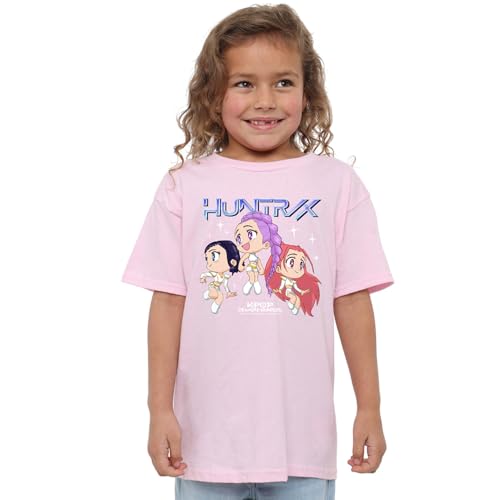 Kpop Demon Hunters - Huntrix Chibi Group Kids T Shirt, Light Pink, 12-13 von K-Pop Demon Hunters