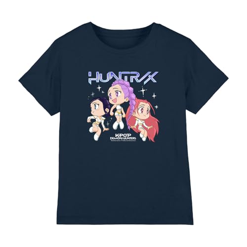 Kpop Demon Hunters - Huntrix Chibi Group Kids T Shirt, Navy, 3-4 von K-Pop Demon Hunters