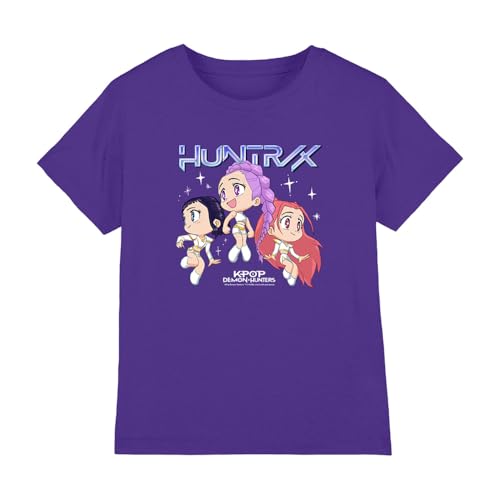 Kpop Demon Hunters - Huntrix Chibi Group Kids T Shirt, Purple, 3-4 von K-Pop Demon Hunters