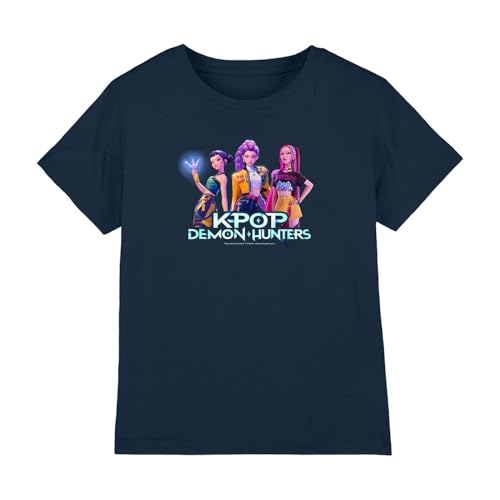 Kpop Demon Hunters - Huntrix Kpop Group Kids T Shirt, Navy, 3-4 von K-Pop Demon Hunters