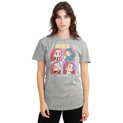 Kpop Demon Hunters Huntrix Mira Chibi Boxes Ladies T Shirt, Heather Grey, Medium von K-Pop Demon Hunters