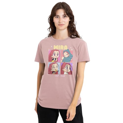 Kpop Demon Hunters Huntrix Mira Chibi Boxes Ladies T Shirt, Powder Rose, Small von K-Pop Demon Hunters