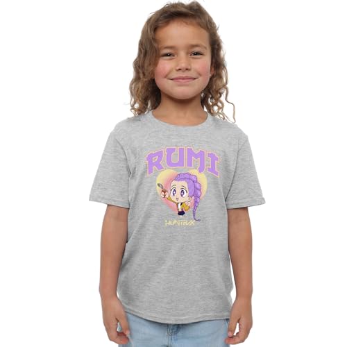 Kpop Demon Hunters - Huntrix Rumi Collegic Kids T Shirt, Heather Grey, 7-8 von K-Pop Demon Hunters