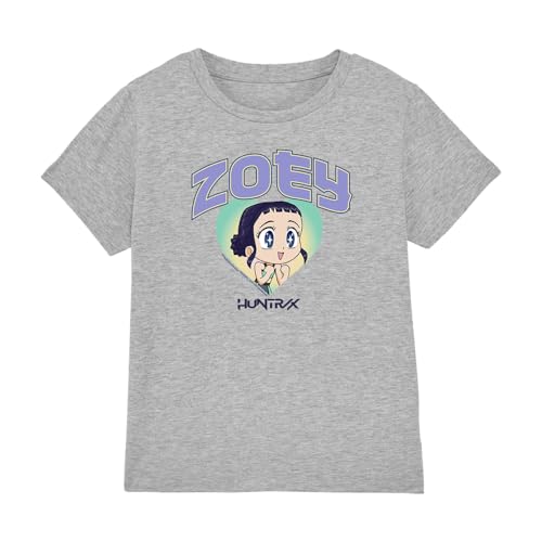 Kpop Demon Hunters - Huntrix Zoey Collegic Kids T Shirt, Heather Grey, 3-4 von K-Pop Demon Hunters