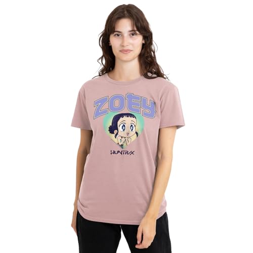 Kpop Demon Hunters Huntrix Zoey Collegic Ladies T Shirt, Powder Rose, Large von K-Pop Demon Hunters