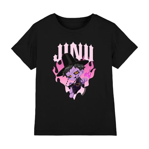 Kpop Demon Hunters - Jinu Demon Heart Flames Kids T Shirt, Black, 7-8 von K-Pop Demon Hunters