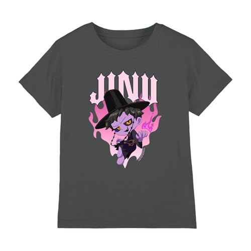 Kpop Demon Hunters - Jinu Demon Heart Flames Kids T Shirt, Charcoal, 7-8 von K-Pop Demon Hunters