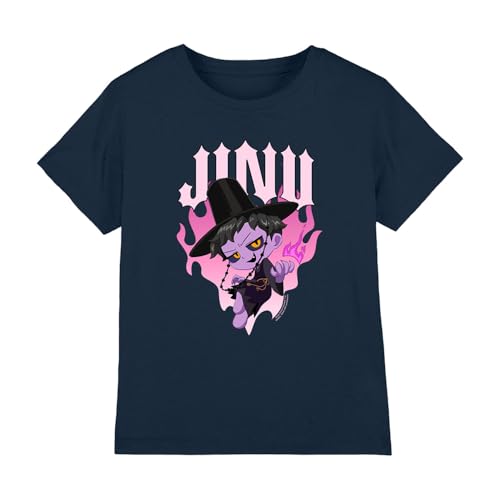Kpop Demon Hunters - Jinu Demon Heart Flames Kids T Shirt, Navy, 5-6 von K-Pop Demon Hunters