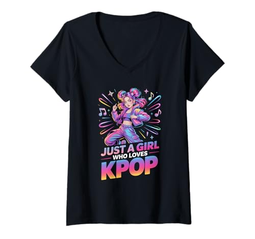 Damen Mädchen K-Pop T-Shirt mit V-Ausschnitt Damen Mädchen K-Pop T-Shirt mit V-Ausschnitt von K-Pop Shirts & Gifts for Girls