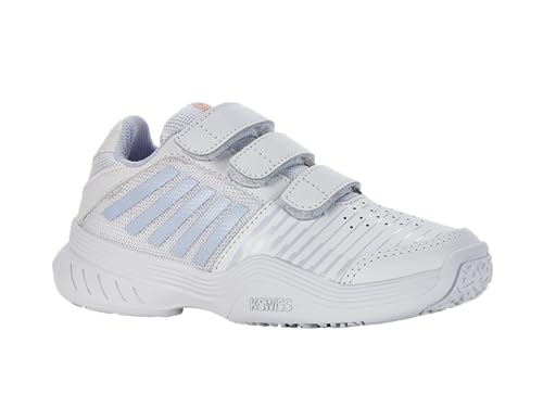 K-Swiss Performance Court Express Strap Omni Tennis Shoe, White/Heather/Peach Fuzz, 32 EU von K-Swiss Performance