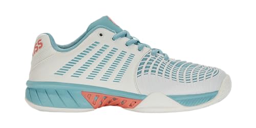 K-Swiss Performance Damen Express Light 3 Tennis Shoe, Blanc de Blanc/Nile Blue/Desert Flower, 39.5 EU K-Swiss Performance Damen Express Light 3 Tennis Shoe, Blanc de Blanc/Nile Blue/Desert Flower, 39.5 EU von K-Swiss Performance