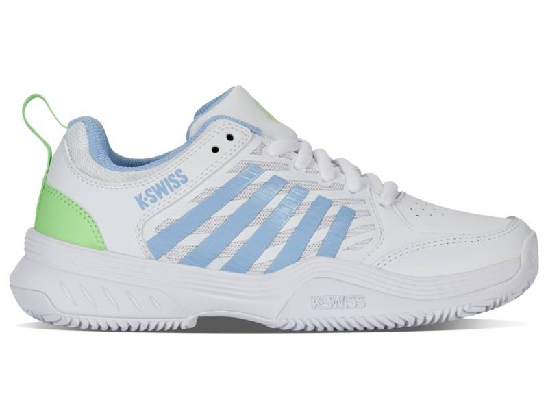 K-Swiss Performance Court Express 2 Clay/Sandplatz 2025 weiss/blau/grün Damen Tennisschuh von K-Swiss Performance
