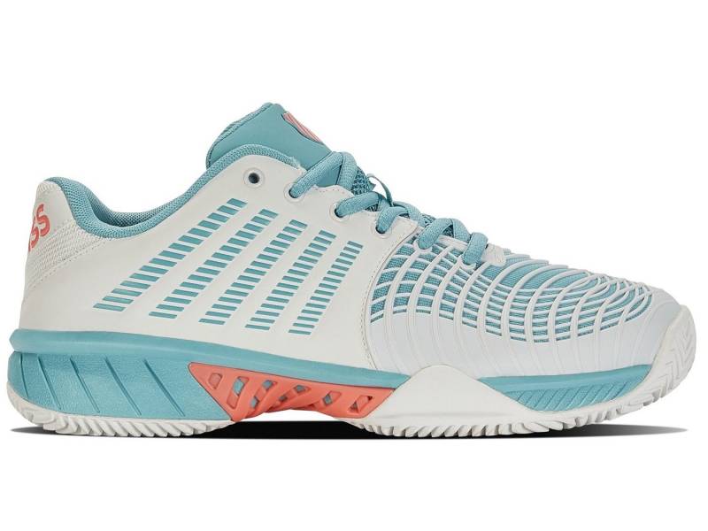 K-Swiss Performance KSwiss Express Light 3 Clay/Sandplatz weiss/hellblau Damen Tennisschuh von K-Swiss Performance