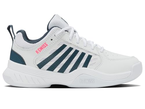 K-Swiss Court Express 2 Carpet Tennis Shoe, White/Stargazer/Neon Blaze, 32.5 EU von K-Swiss