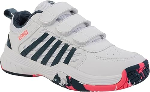K-Swiss Court Express 2 Strap Tennis Shoe, White/Stargazer/NEON Blaze, 32 EU K-Swiss Court Express 2 Strap Tennis Shoe, White/Stargazer/NEON Blaze, 32 EU von K-Swiss