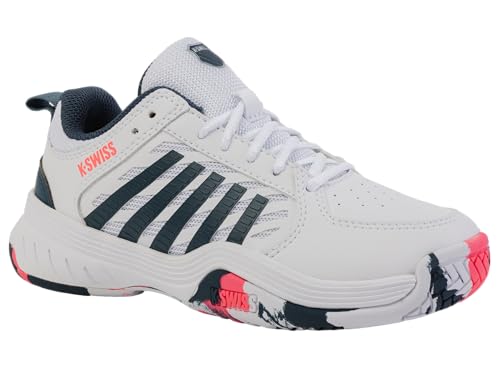 K-Swiss Court Express 2 Tennis Shoe, White/Stargazer/NEON Blaze, 32 EU von K-Swiss