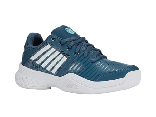 K-Swiss Court Express Carpet Tennis Shoe, Indian Teal/White/Aqua Splash, 33.5 EU von K-Swiss