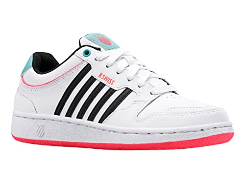 K-Swiss Damen City Court Sneaker, White/Black/FLUOPNK, 35.5 EU von K-Swiss