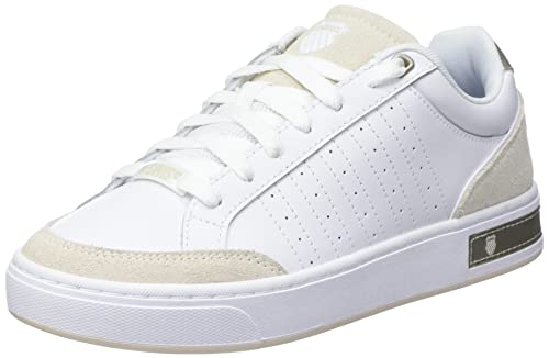 K-Swiss Damen Court Block Sneaker, WHT/WHTALYSM/CHMPGN, 39 EU von K-Swiss