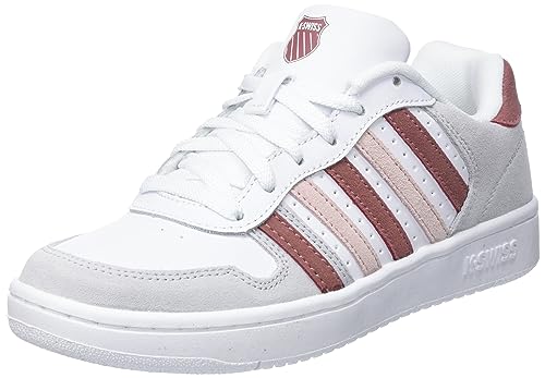 K-Swiss Damen Court Palisades Sneaker, White/WitheredRose/SepiaRose, 37.5 EU von K-Swiss