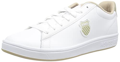 K-Swiss Damen Court Shield Sneaker, White/Champagne, 36 EU von K-Swiss