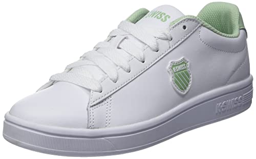 K-Swiss Damen Court Sneaker, WHT/PASTELGRN/Shield, 39 EU von K-Swiss