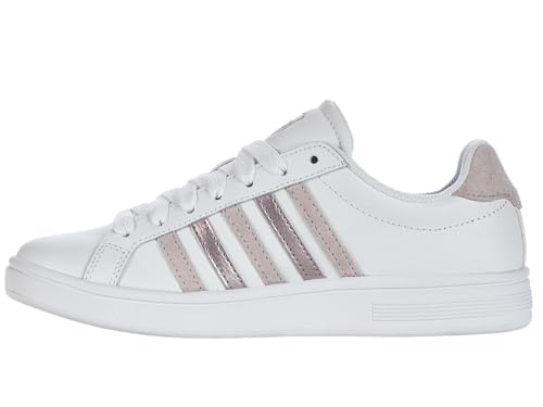 K-Swiss Damen Court Sneaker, White/Ashes of Roses/Astro Dust Copper, 39.5 EU von K-Swiss