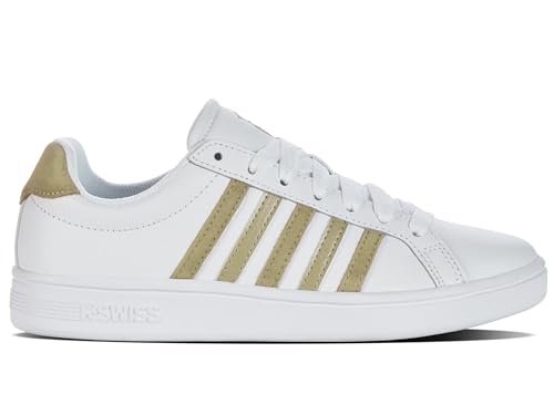 K-Swiss Damen Court Sneaker, White/Cornstalk/Metallic, 39 EU von K-Swiss