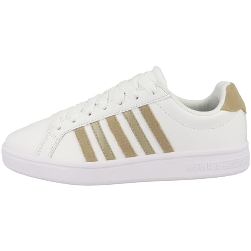 K-Swiss Damen Court Sneaker, White/Cornstalk/Metallic, 42 EU von K-Swiss