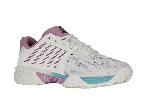 K-Swiss Damen Express Light 3 Tennis Shoe, WHT/Lilas/PASTELTURQ, 39.5 EU von K-Swiss