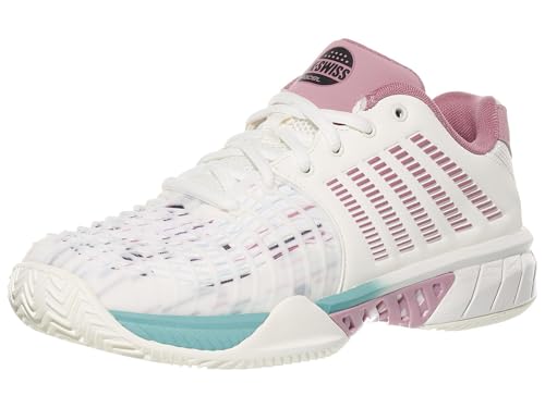 K-Swiss Damen Express Light 3 Tennis Shoe, WHT/Lilas/PASTELTURQ, 41.5 EU von K-Swiss