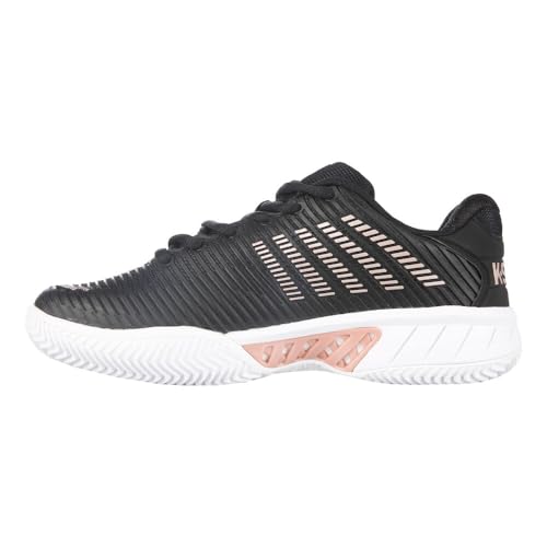 K-Swiss Damen Hypercourt Express 2 Sport Shoe, Schwarz/Weiß/Rose Gold, 39 EU von K-Swiss