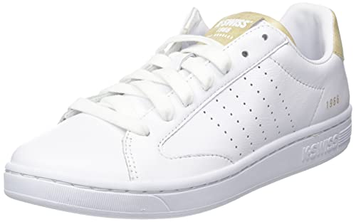 K-Swiss Damen Lozan Klub LTH Sneaker, WHT/WHT/Champagne, 39.5 EU von K-Swiss