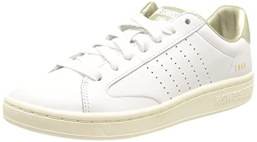 K-Swiss Damen Lozan Klub LTH Sneaker, WHT/WHT/SILVERCROCO, 39.5 EU von K-Swiss